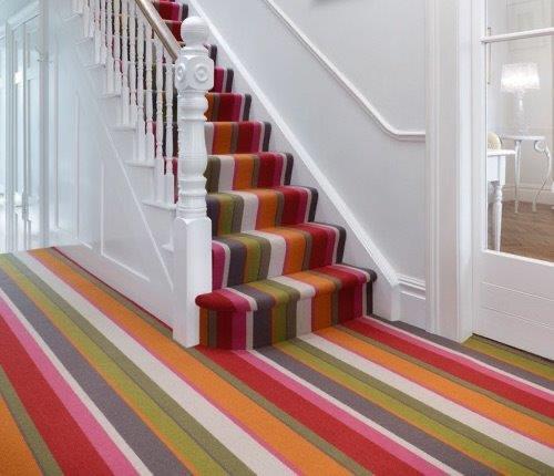 Neutral tone living room carpet