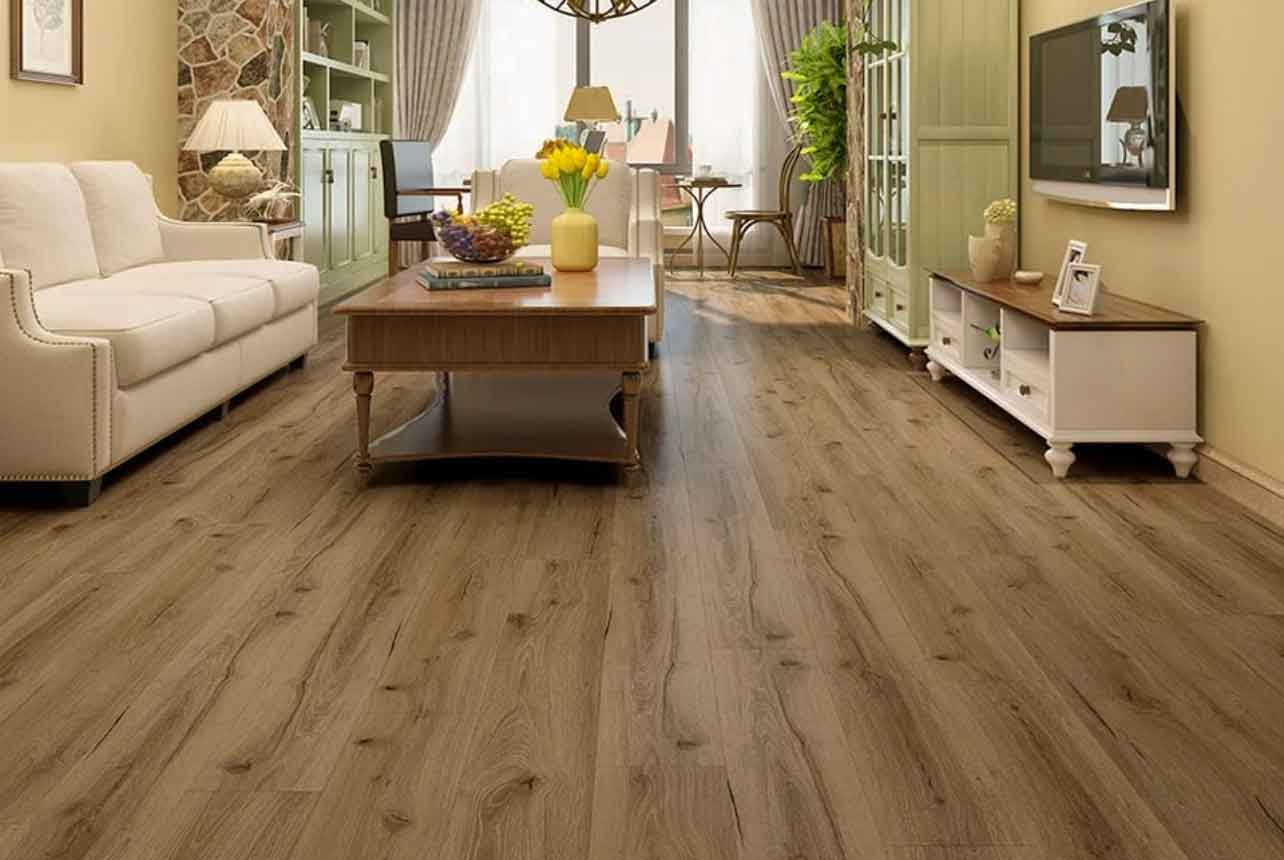 Dark brown SPC flooring