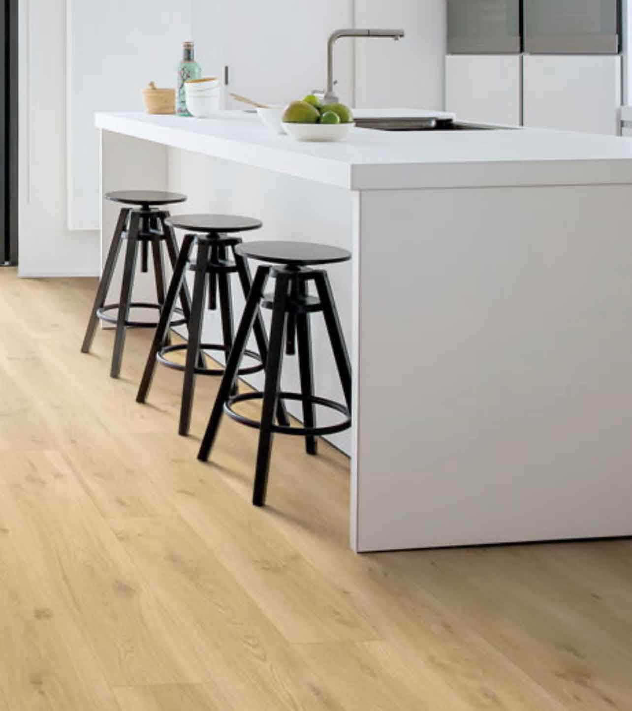 Beige wood look vinyl flooring