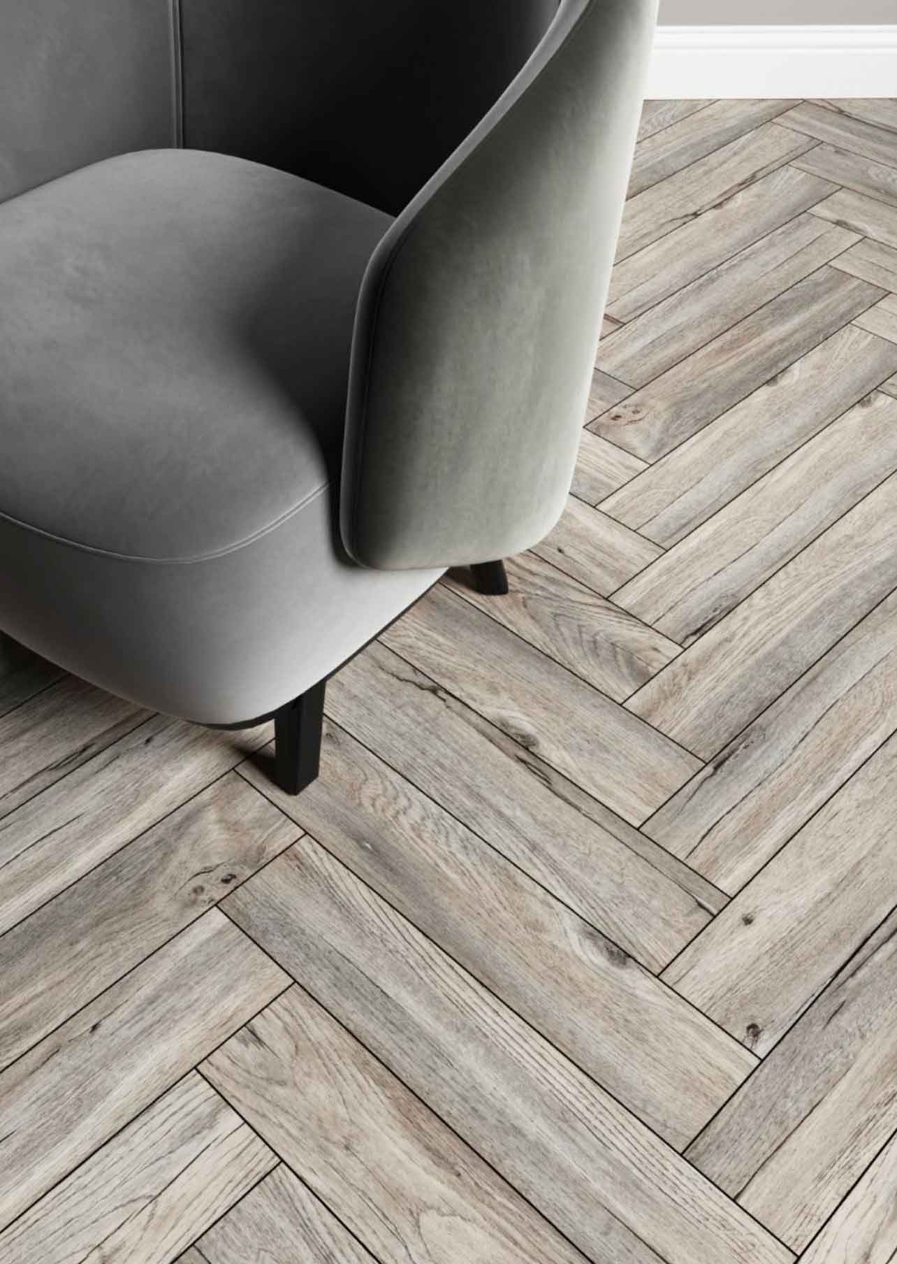 Light grey vinyl planks