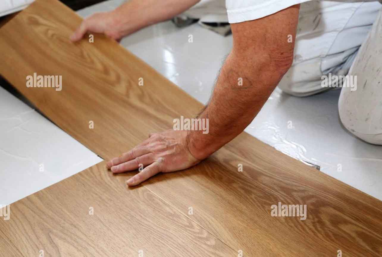 Contemporary wood LVT flooring